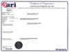 ARI certificate for Snowmass Sterling Silver